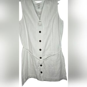 NWT Banana Republic Linen-Blend Button-Front Mini Dress - Size M